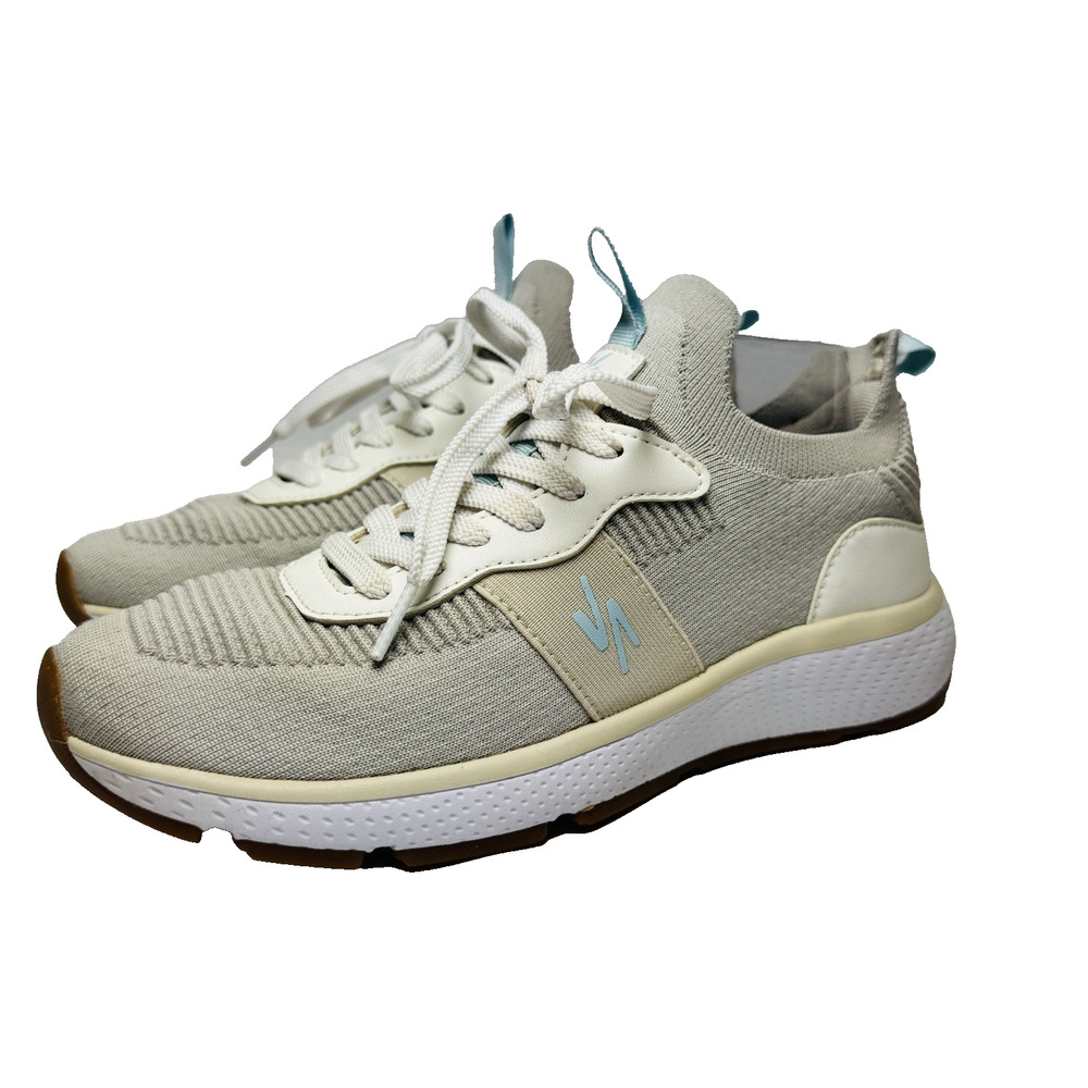 RIVAL Reign Light Gray Blue Sneakers Womens Sz‎ 8.5 Slip On or Lace Up Comfort